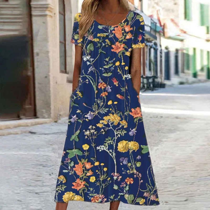 Zwergini-Mode | Florales Kleid mit Bauchabdeckung