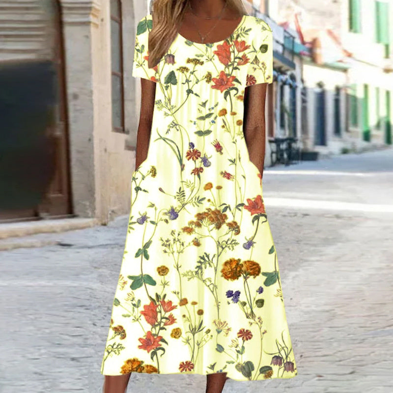 Zwergini-Mode | Florales Kleid mit Bauchabdeckung