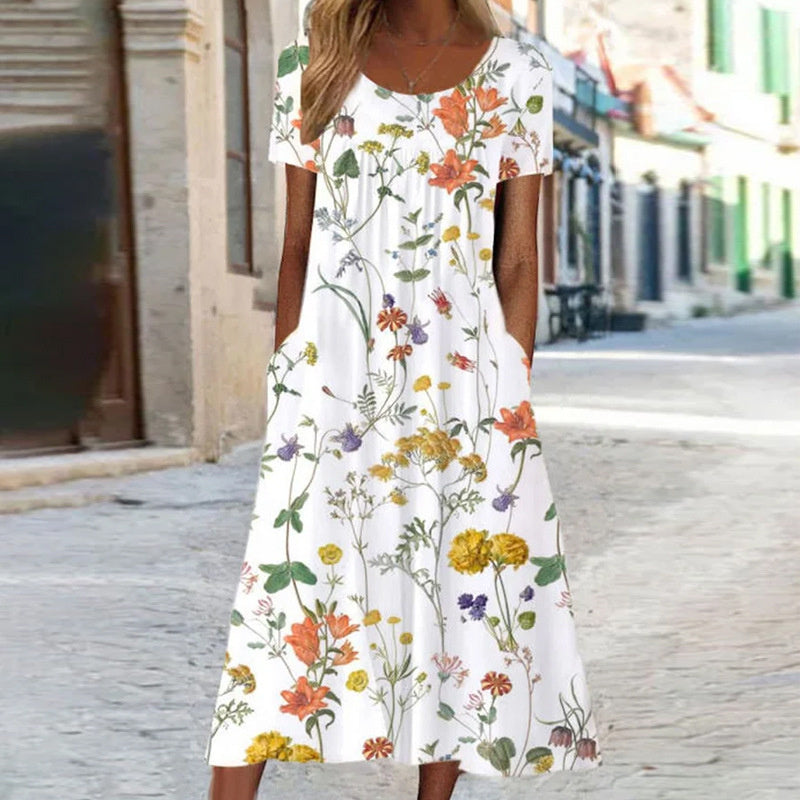 Zwergini-Mode | Florales Kleid mit Bauchabdeckung