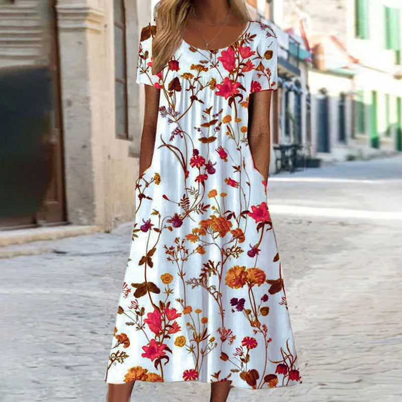 Zwergini-Mode | Florales Kleid mit Bauchabdeckung
