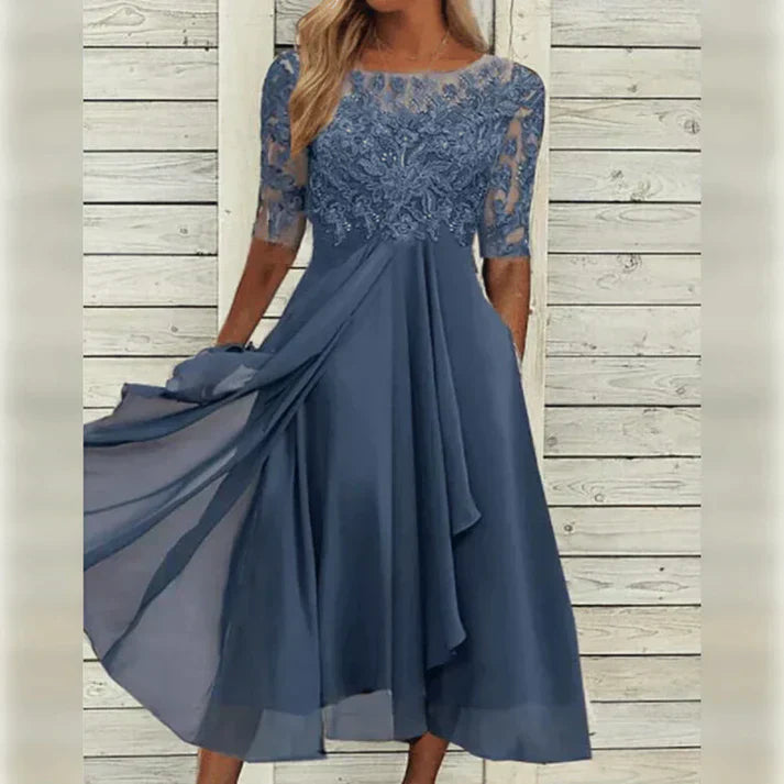 Zwergini-Mode | Midikleid aus Spitze und Chiffon