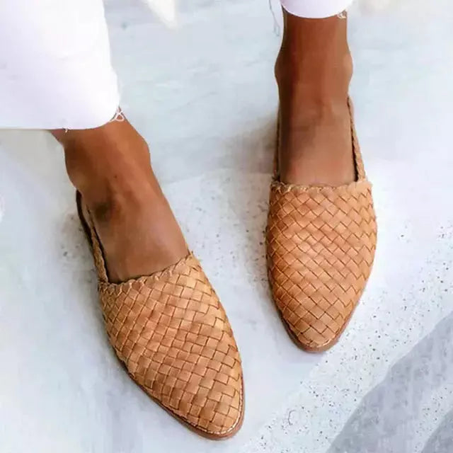 Zwergini-Mode Geflochtene Spitze Flache Schuhe