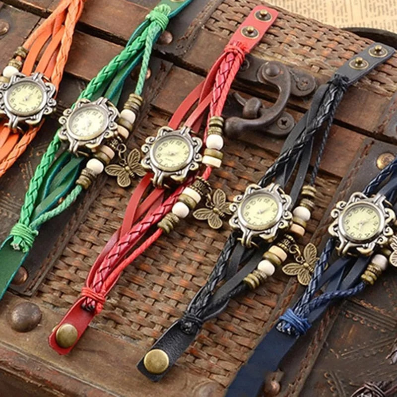 Zwergini-Mode – Damen-Accessoire-Uhr mit Vintage-Blumenarmband