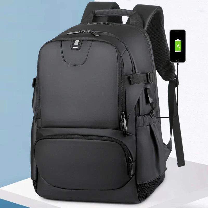 17-Zoll wasserdichter Laptop-Rucksack, groß, USB-Anschluss, Herren