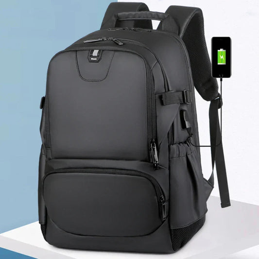 17-Zoll wasserdichter Laptop-Rucksack, groß, USB-Anschluss, Herren