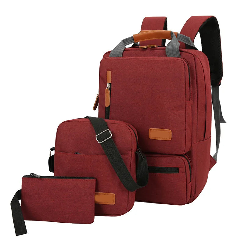 Herren 3-teiliger Rucksack-Set, wasserdicht, Laptop & Reise