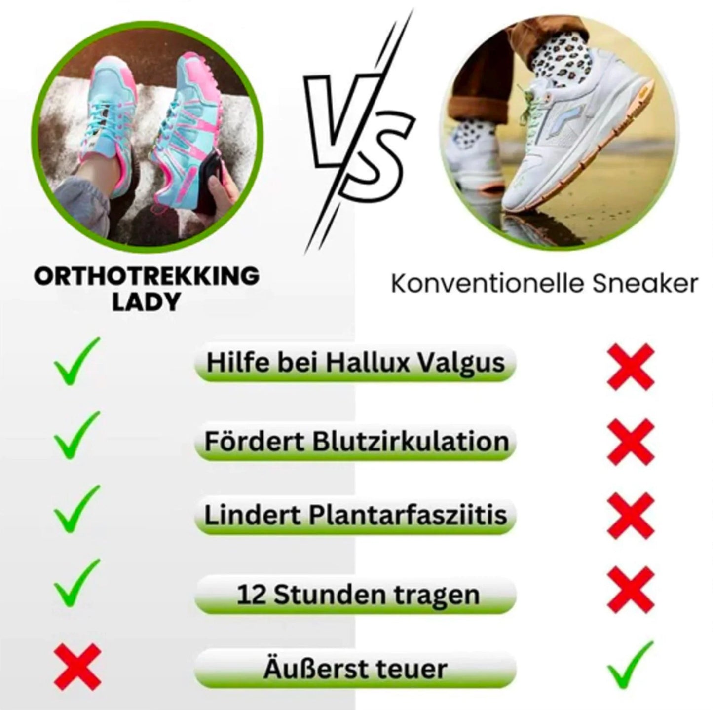 OrthoTrekking Lady - ergonomische schmerzlindernde Trekking u.- Wanderschuhe - extra für Damen