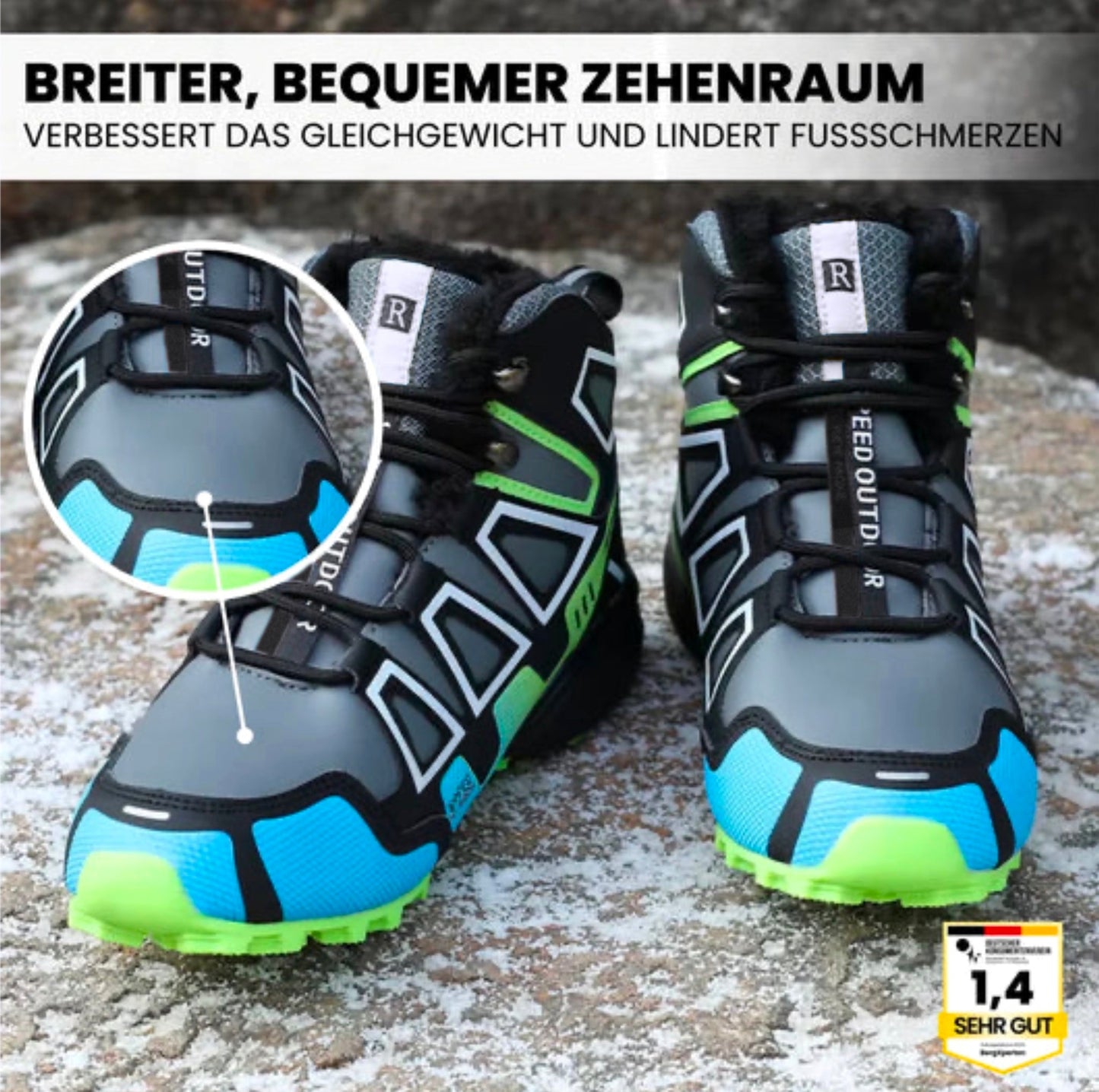 OrthoTrekking Komfort - wasserdichte, leichte & rutschfeste Trekking u.-Wanderschuhe für langes Gehen