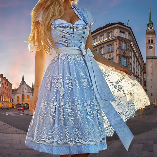 Zwergini-Mode Einzigartige Damen-Tracht mit Schürze