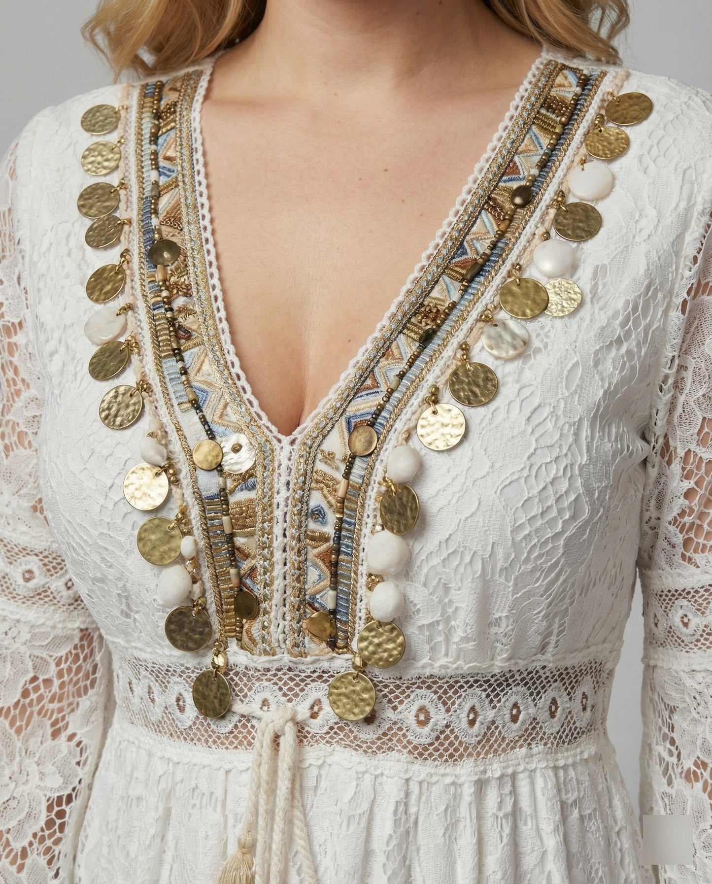 Boho jurk met lange mouwen