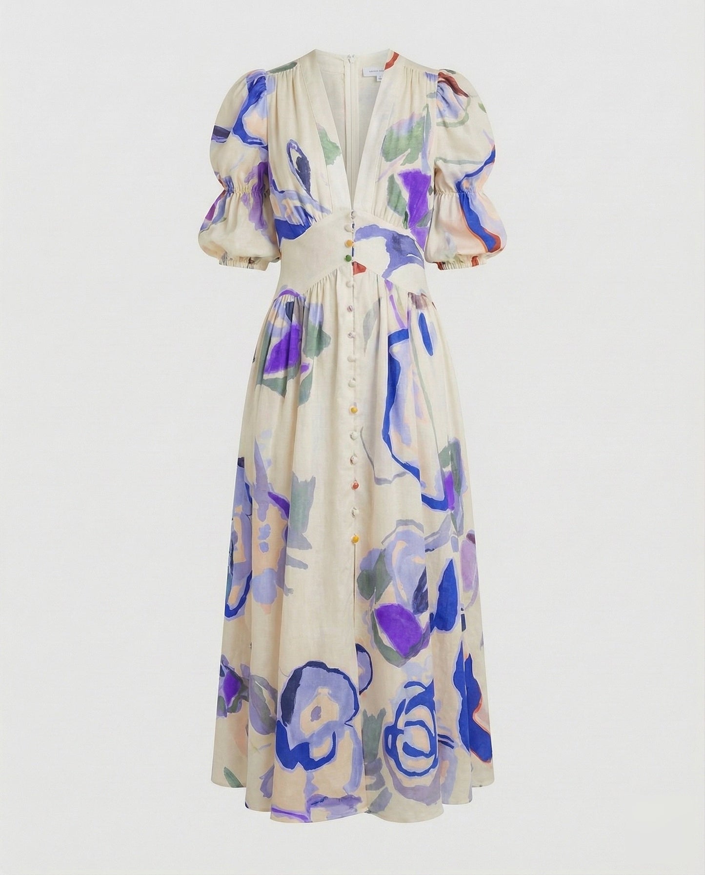 Damen V-Ausschnitt-Kleid mit Korsagen-Taille