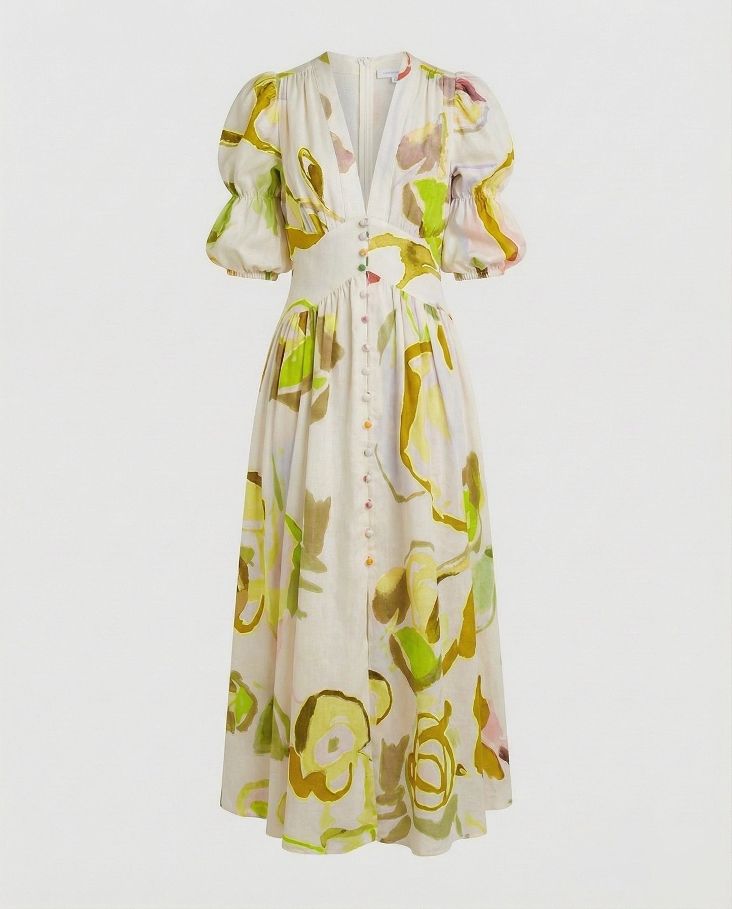 Damen V-Ausschnitt-Kleid mit Korsagen-Taille