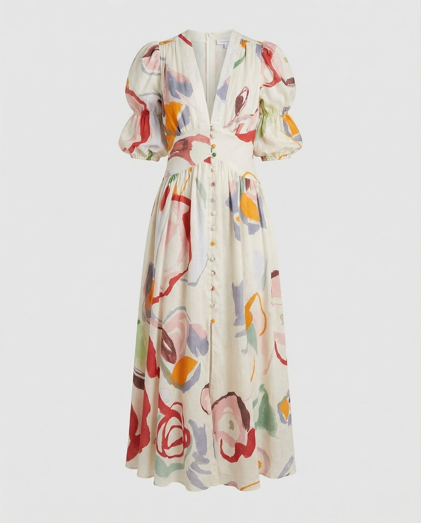 Damen V-Ausschnitt-Kleid mit Korsagen-Taille