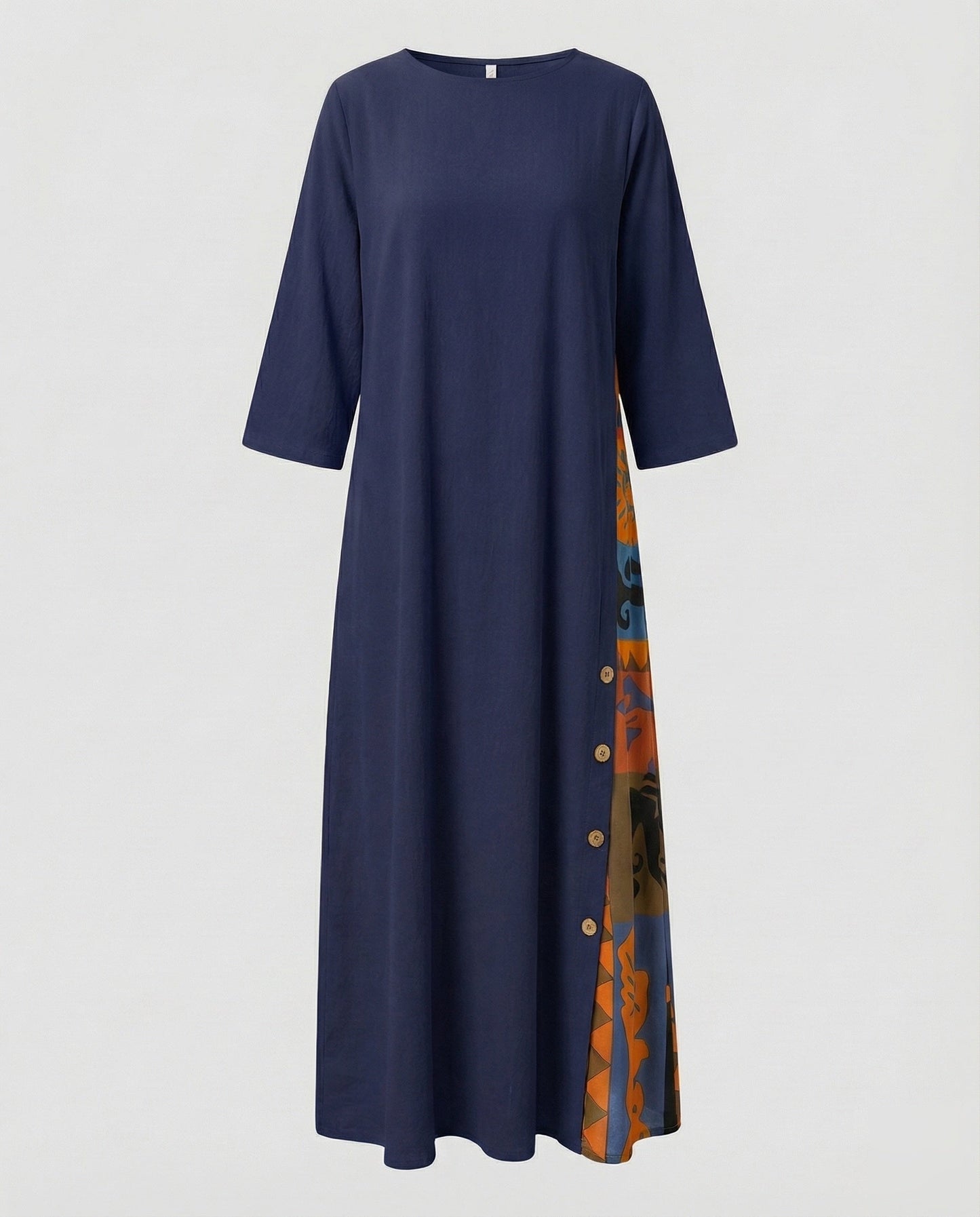 Damen Maxikleid mit Print-Einsatz