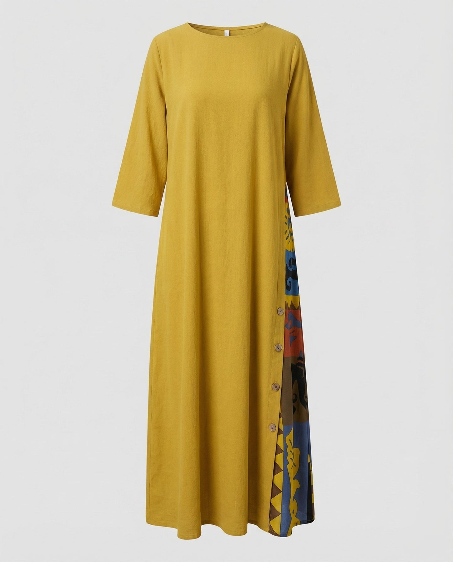 Damen Maxikleid mit Print-Einsatz