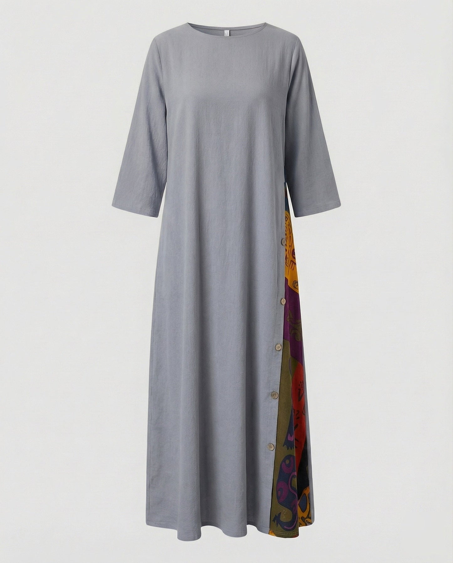 Damen Maxikleid mit Print-Einsatz