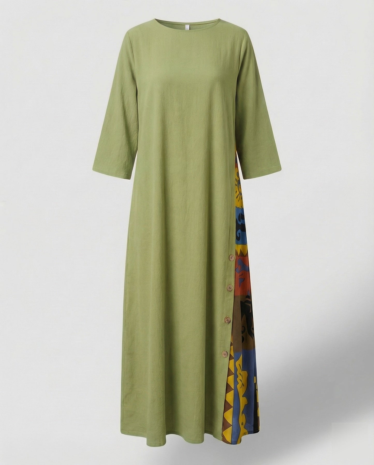 Damen Maxikleid mit Print-Einsatz