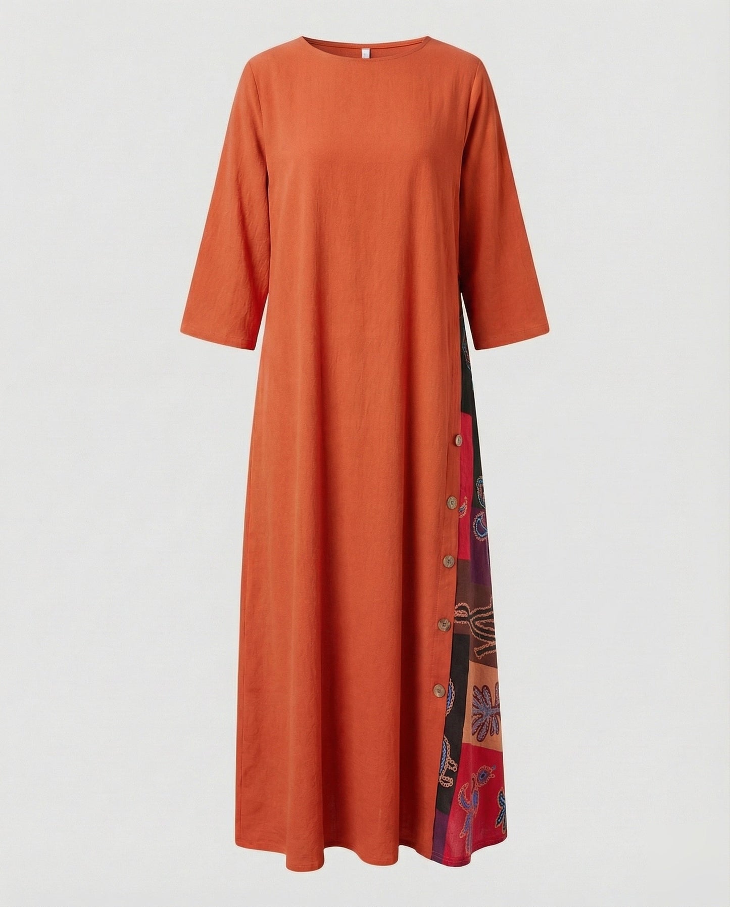 Damen Maxikleid mit Print-Einsatz