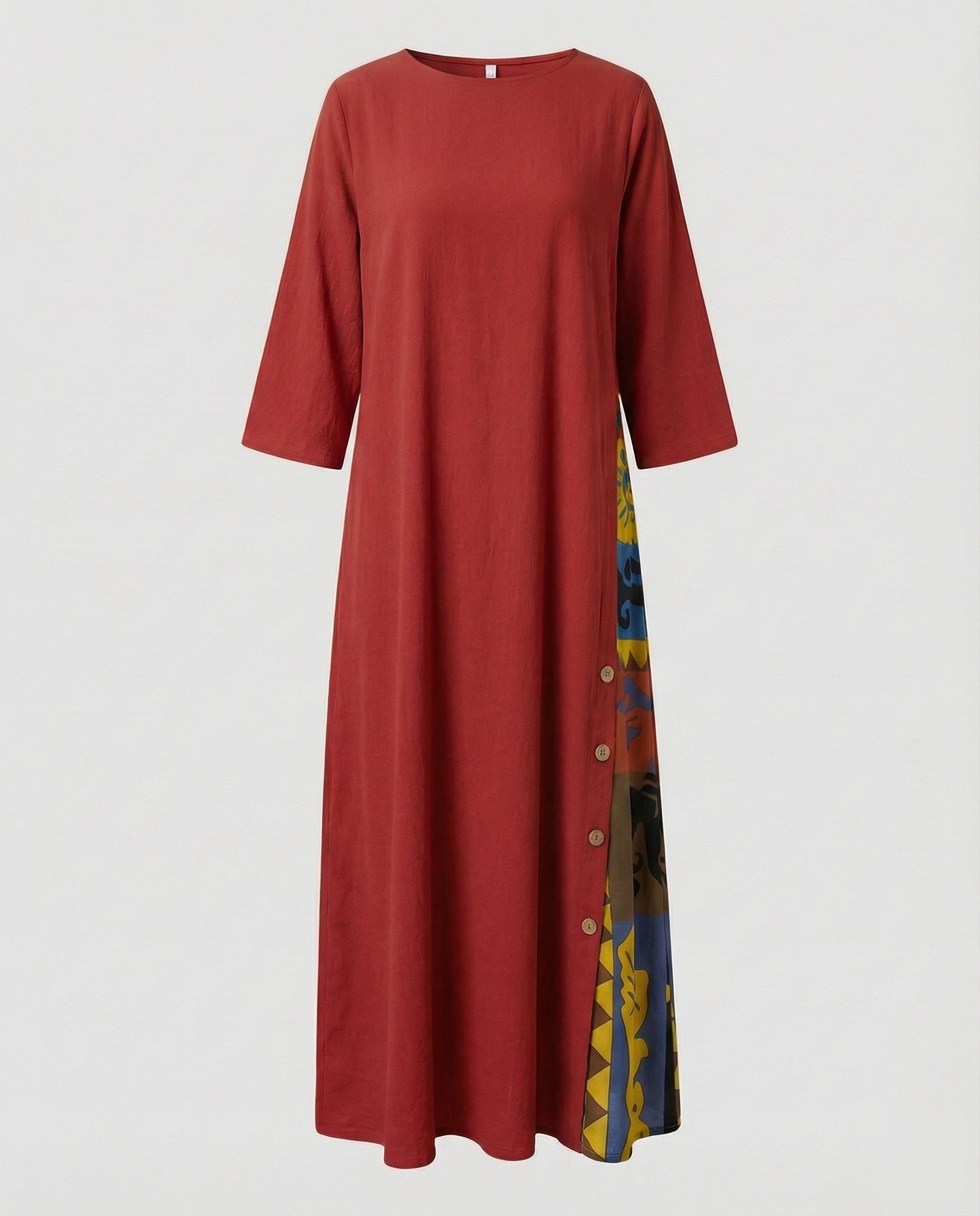 Damen Maxikleid mit Print-Einsatz
