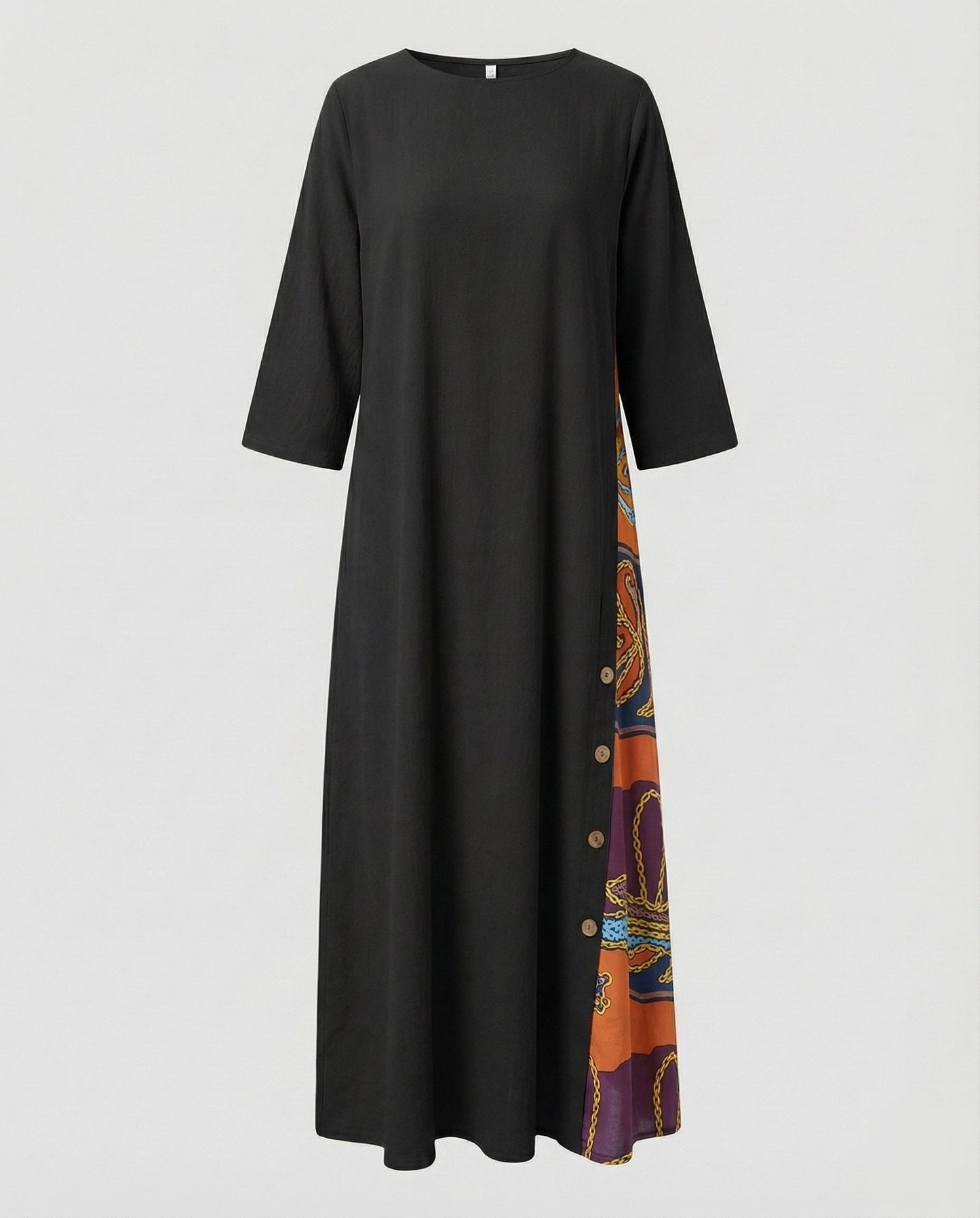 Damen Maxikleid mit Print-Einsatz