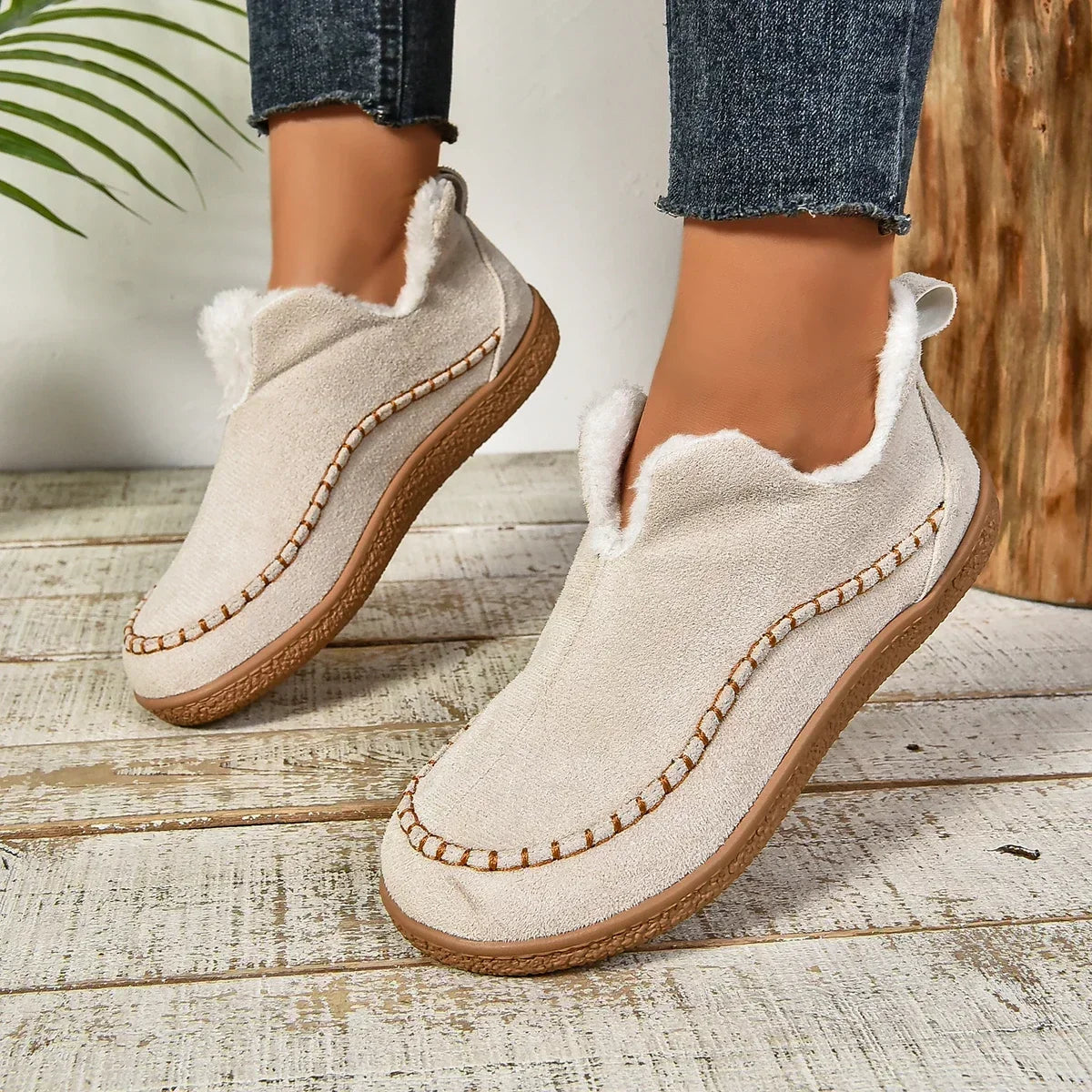 Kaufsy™ Damen warme Winter Slip-On Plateau Stiefeletten