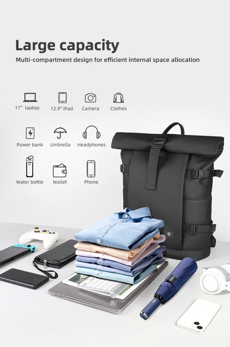 kaufsy | Erweiterbarer Outdoor-Rucksack mit großem Volumen & Laptopfach