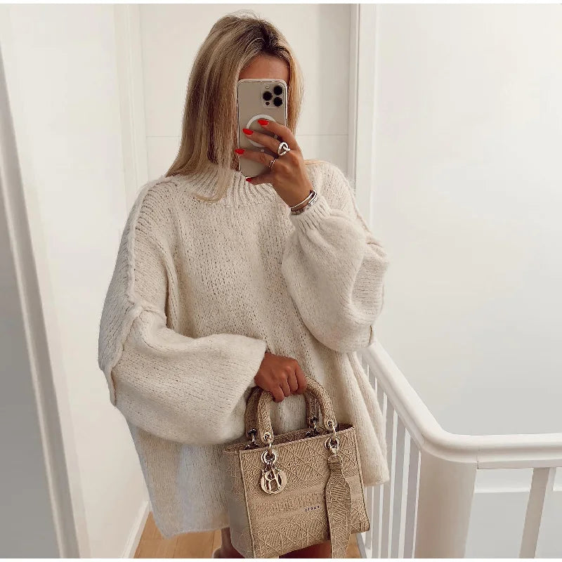Zwergini-Mode - Flauschiger Oversize Strickpullover