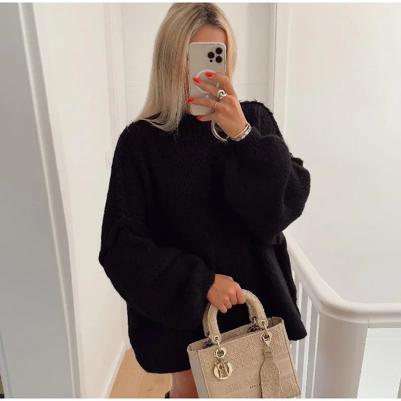 Zwergini-Mode - Flauschiger Oversize Strickpullover