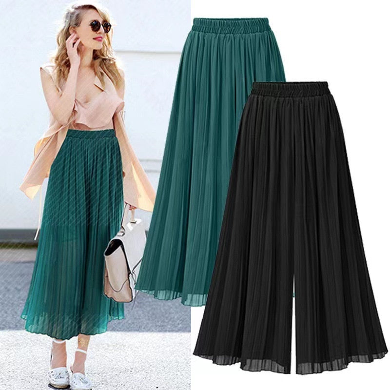 Zwergini-Mode - Damenhose mit weitem Bein und Mesh-Detail