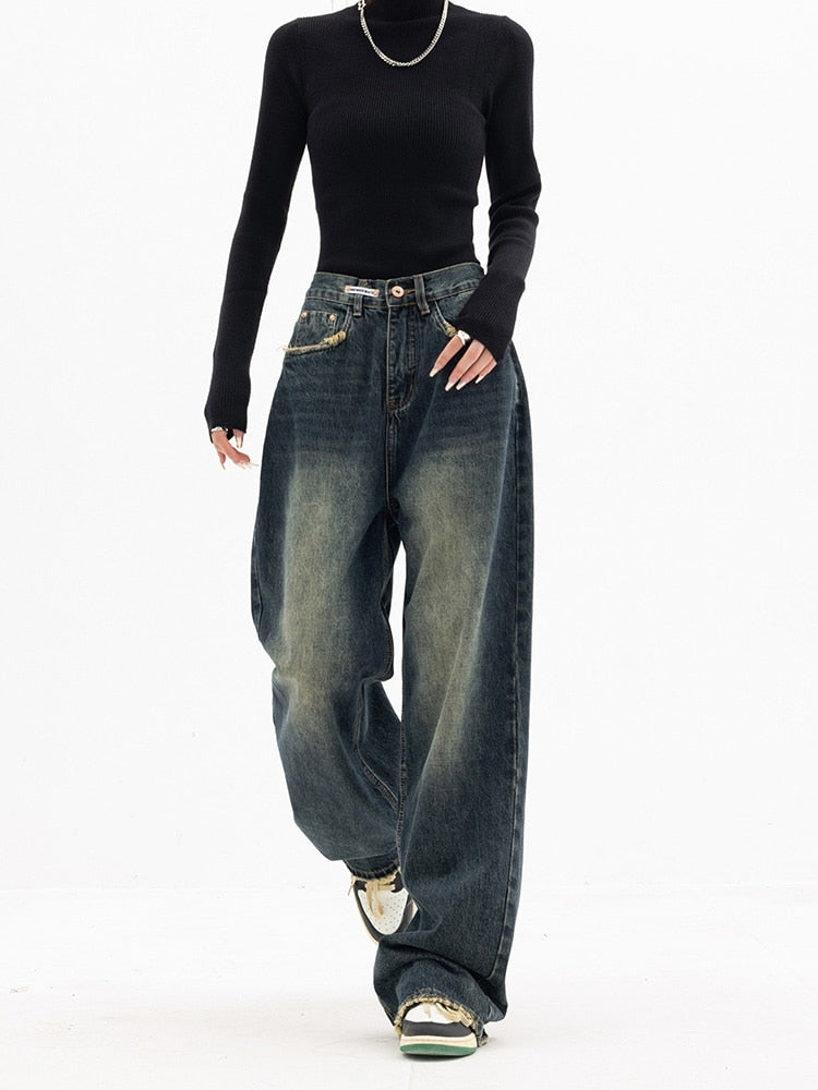 Zwergini-Mode - Damen Vintage Baggy Jeans