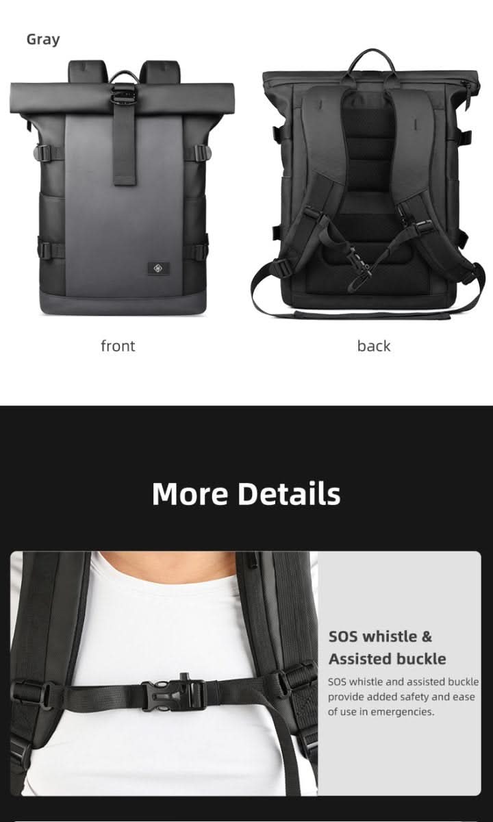 kaufsy | Erweiterbarer Outdoor-Rucksack mit großem Volumen & Laptopfach