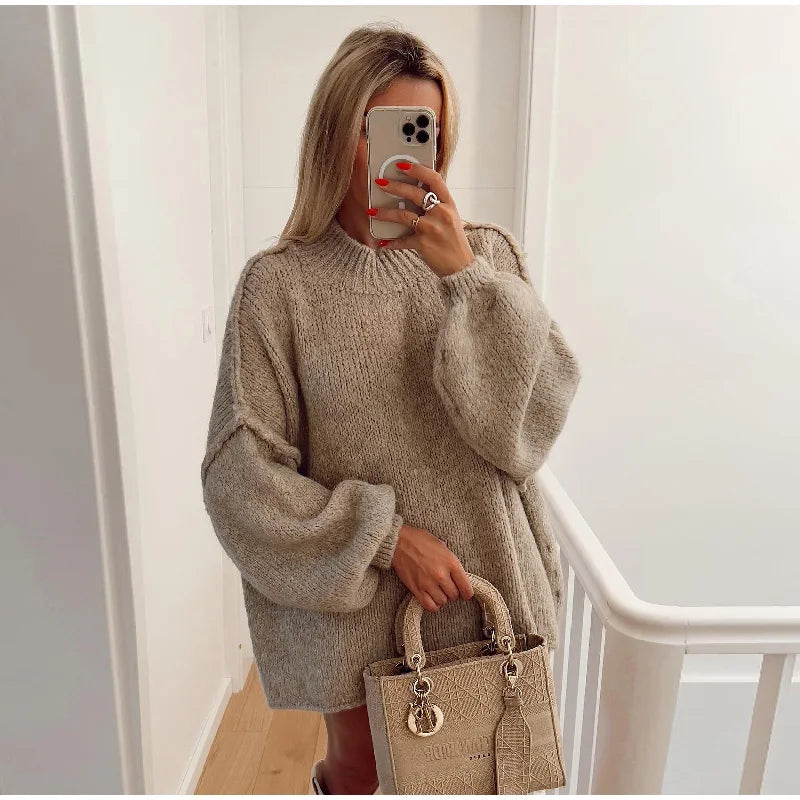 Zwergini-Mode - Flauschiger Oversize Strickpullover