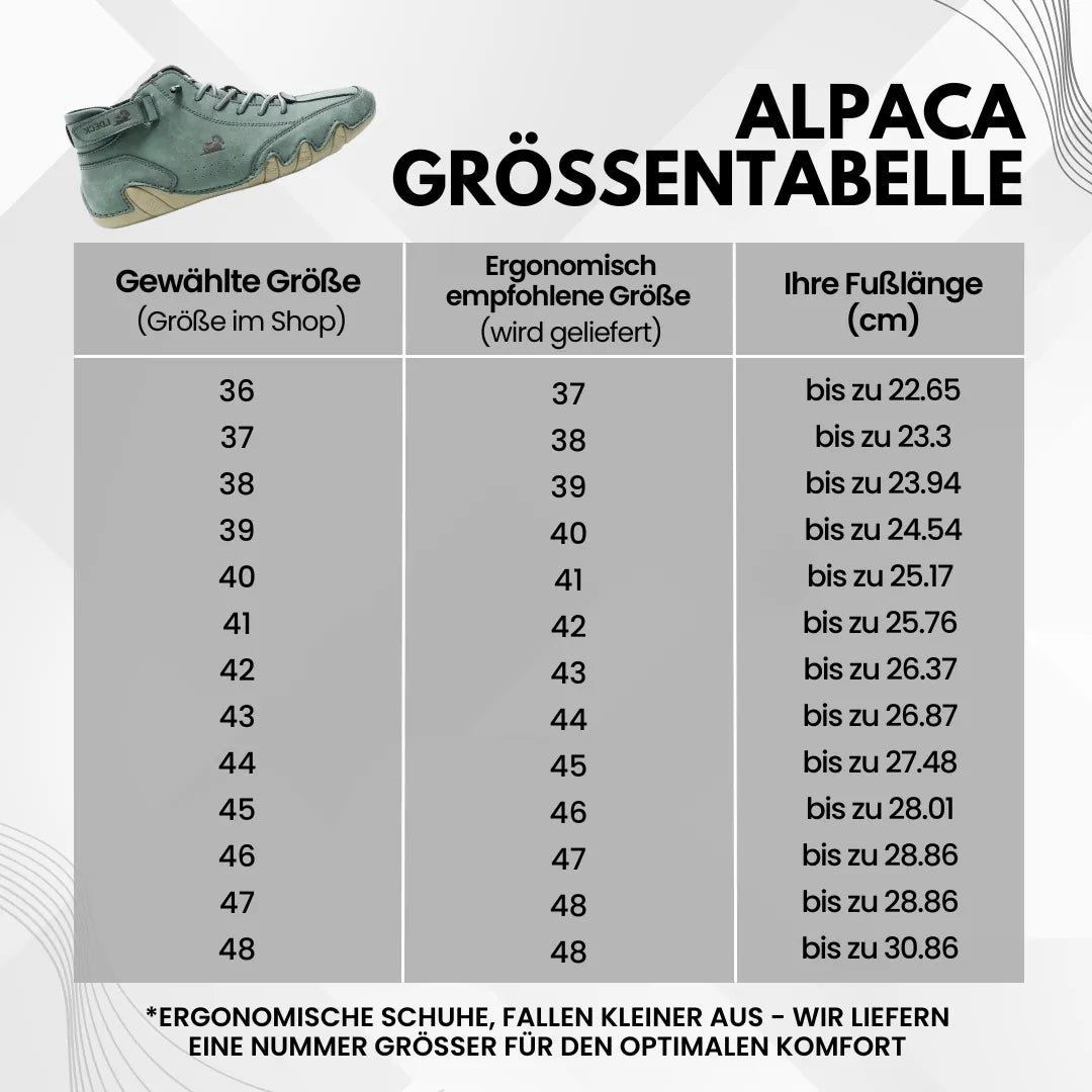 Alpaca - ergonomischer, wasserdichter & schmerzlindernder Leder-Barfußschuh für das Frühjahr - Sonderaktion 1+1 Gratis
