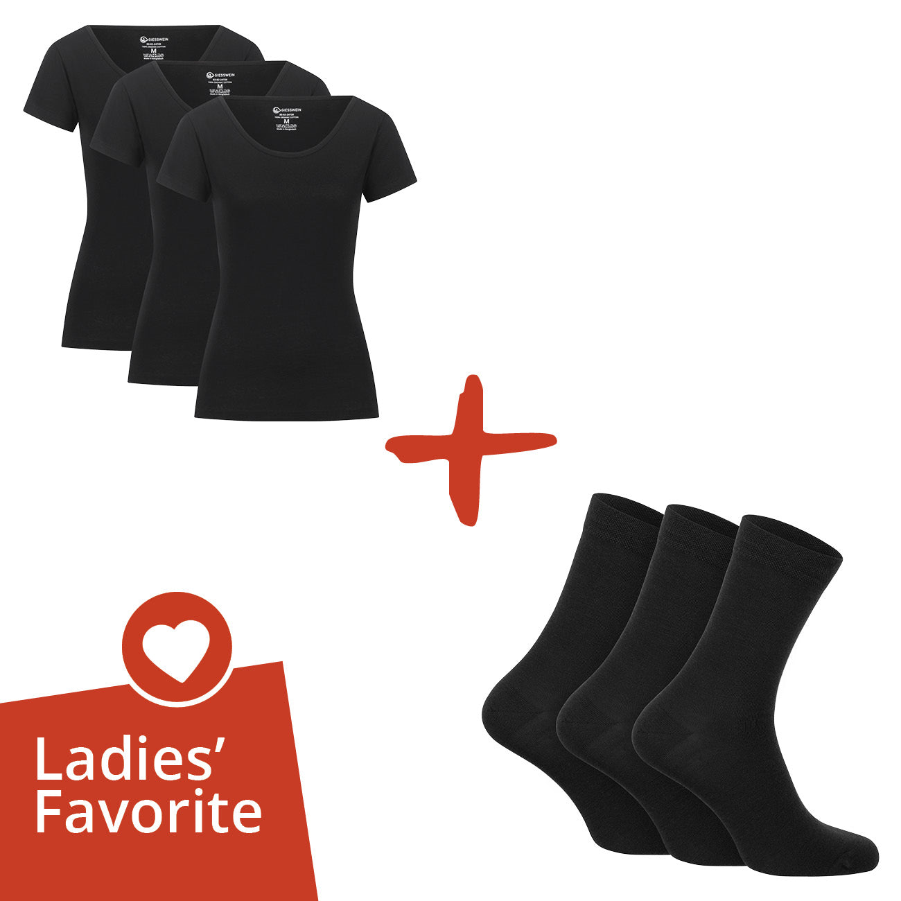 Bundle: Organic T-Shirt Damen 3er-Pack + Business Socken Merino 3er-Pack