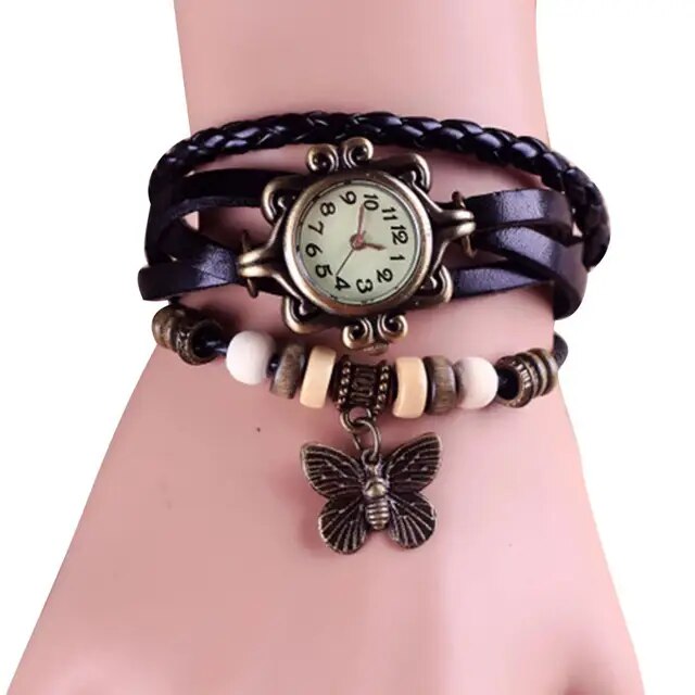 Zwergini-Mode – Damen-Accessoire-Uhr mit Vintage-Blumenarmband