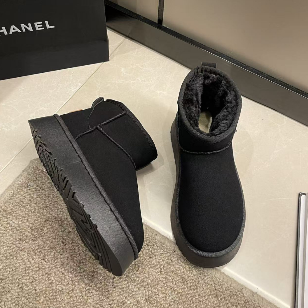 Damen Trendige Plateaustiefel, warmes Fellfutter, bequeme Passform