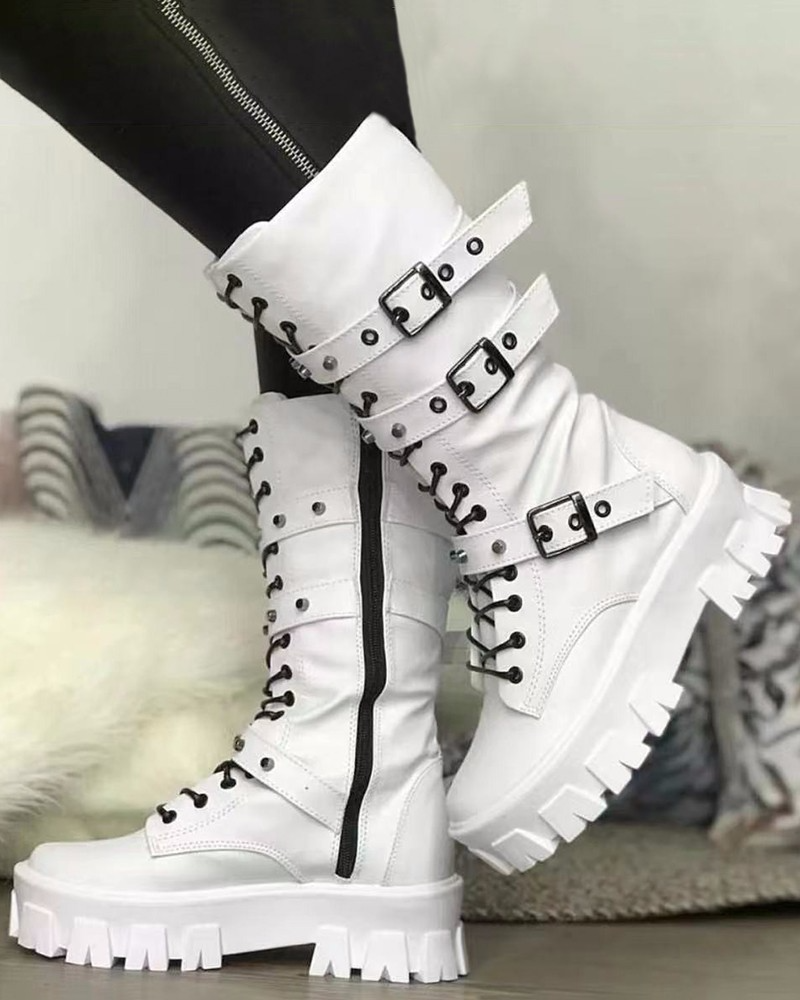 R&BMode | Stiefel Mit Reißverschluss Und Schnallen