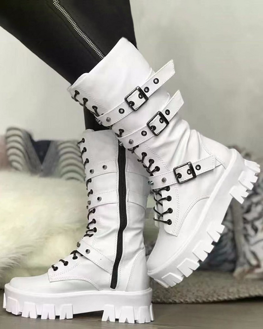 R&BMode | Stiefel Mit Reißverschluss Und Schnallen