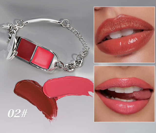 2-in-1 Lipgloss-Armband-Set mit abnehmbarem Charm