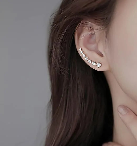 Seven-Star Diamond Stud Earrings