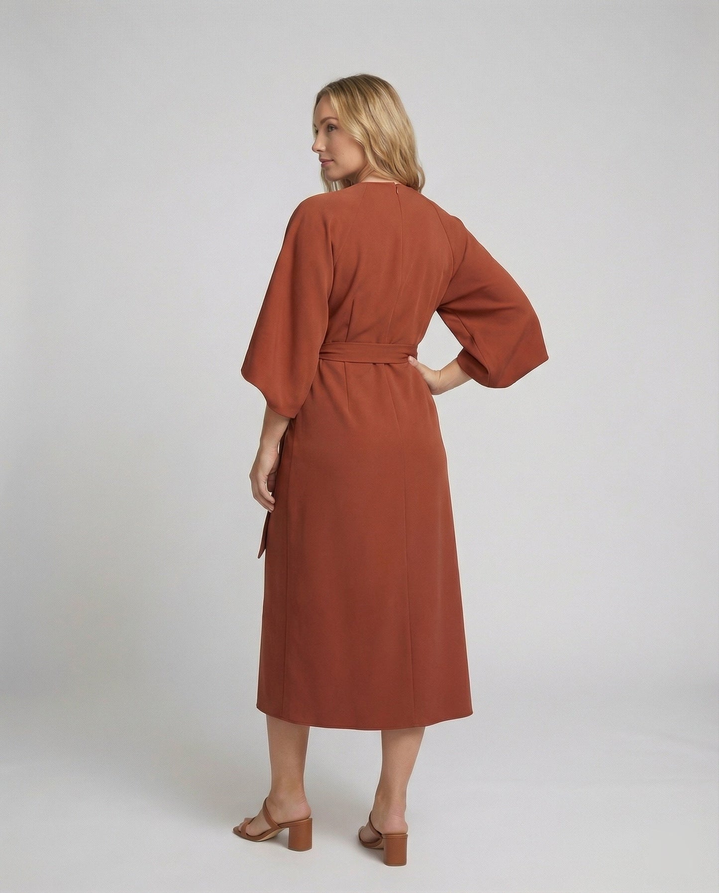 Zwergini-Mode | Elegantes Kleid mit Laternenärmeln und Gürtel