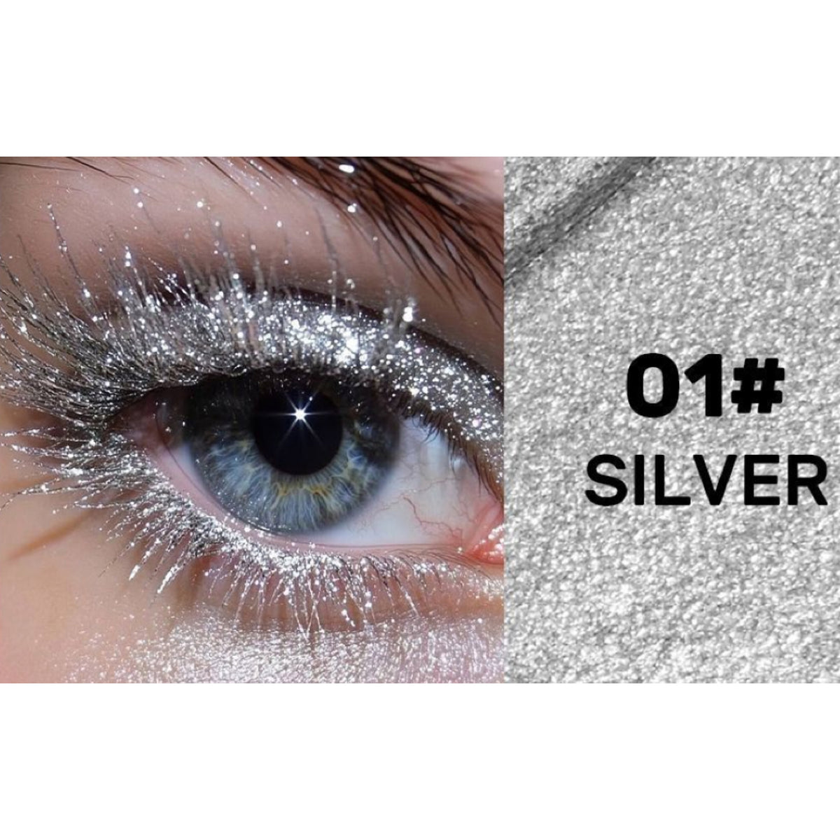 Glitzer-Mascara als Topcoat für Wimpern, wasserfest