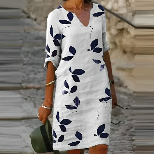 Zwergini-Mode | Atemberaubendes Damen-Sommerkleid mit Blätterdruck
