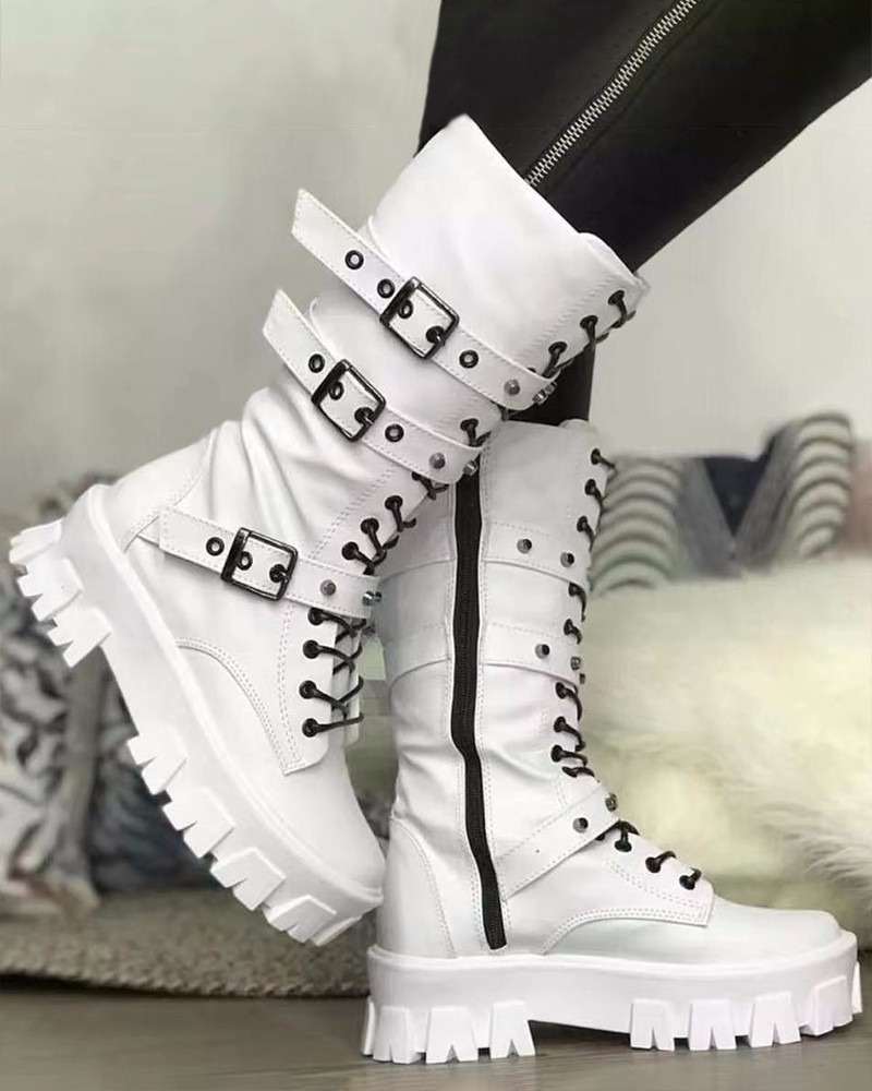 R&BMode | Stiefel Mit Reißverschluss Und Schnallen