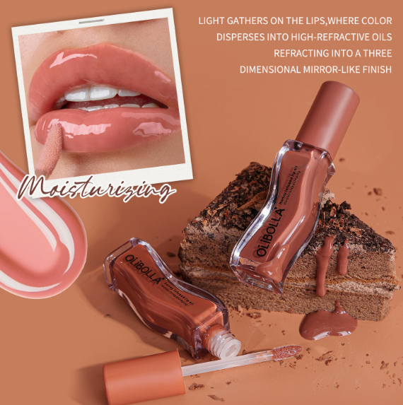 Lippenöl-Gloss mit Eiscreme-Aroma, Wet-Look-Spiegelglanz