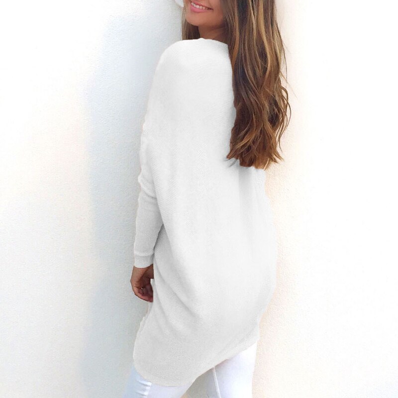 Zwergini-Mode - Sweater |Eleganter langer Pullover mit V-Ausschnitt für Damen