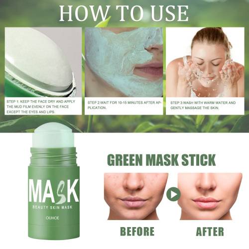 Grüntee Tonerde-Maskenstick für Poren und Mitesser
