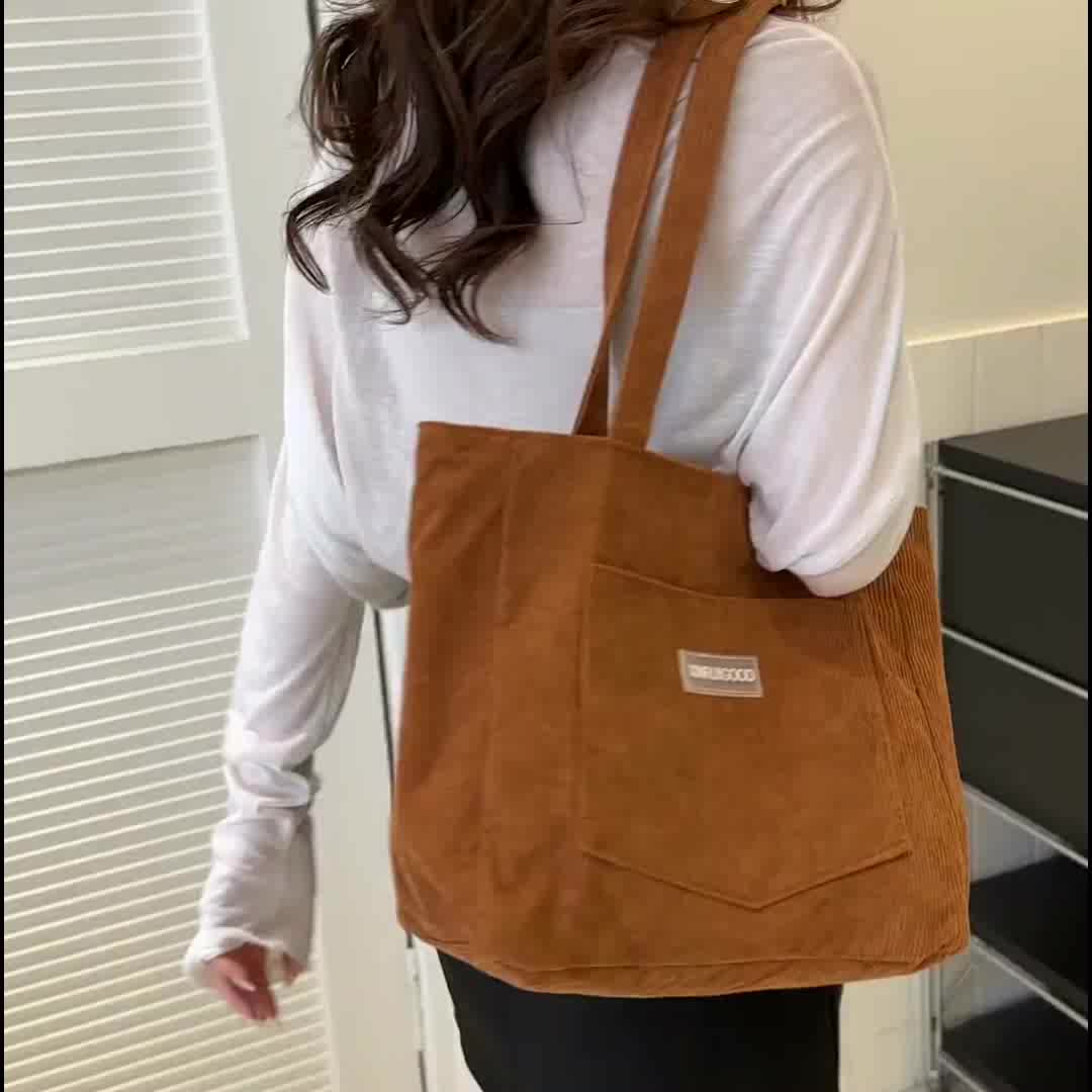 Elegante Damen Cordstoff Tasche | Zwergini-Mode
