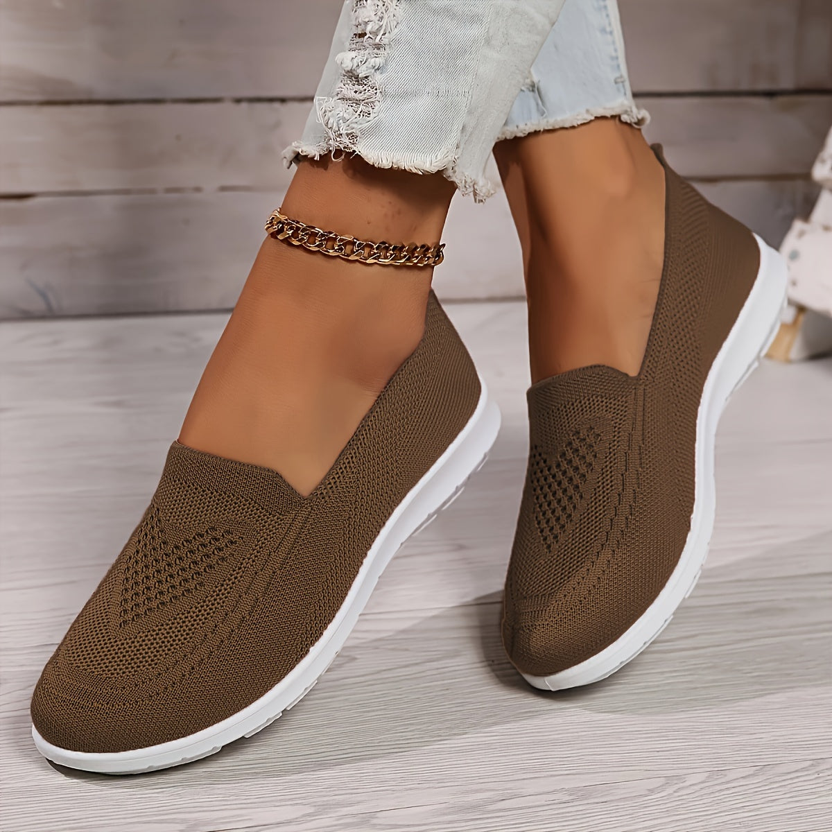 Zwergini-Mode | Einfarbige Gestrickte Sneaker Für Damen