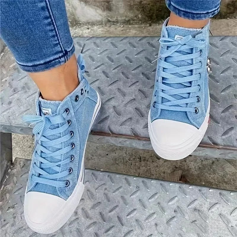Zwergini-Mode Trend-Sneaker – Jeans-Look & Zipper